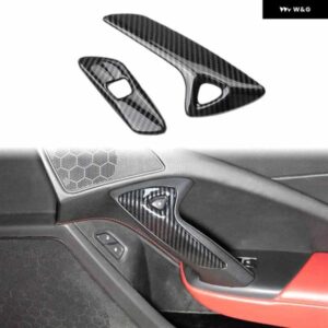 車内ドア電気スイッチ フレーム カバー トリム シボレー コルベット C7 2014-2019 内装 ドアハンドル カバー