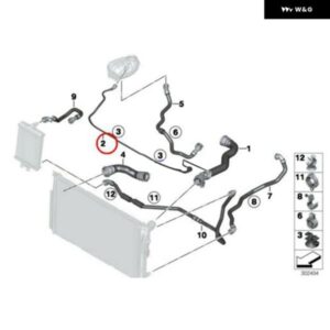 2X 17128570061 ウォーターホース - ラジエーター 上部ホース エクスパンションタンクへ通気ホース BMW F30 F32 F87