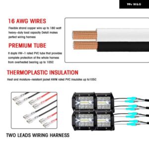 車用ワークライトスイッチ ライトバー オートバイ 用 4ランプ 高出力配線 ハーネス 車 ボート トラック 180W 300W ケーブル リレーワイヤー - TA　1　Lead　for　2　Lamp