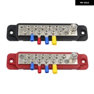 マリンバスバー バッテリー配電ブロック 配電ブロック バスバー 端子ブロック 端子バスバー - Black　　Red
