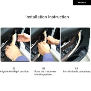 1ペア 車用インナー ドアハンドル カバー ABSアクセサリー BMW 3/4シリーズ F30 F35 320I 320LI 328I 328LI 335I 335LI 2012-2018 - carbon　fiber