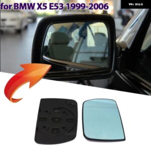 左 右 ドア サイド ヒーター付き ウィングミラー ガラス バックミラー バックミラー プレート BMW X5 E53 1999 - 06