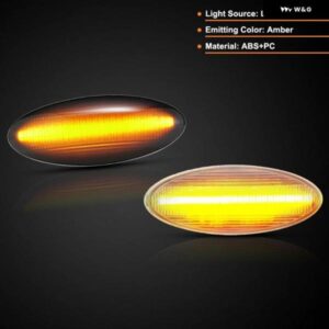 トヨタ ヤリス RAV4 オーリス カローラ LED サイドマーカーランプ フェンダー ウィンカーライト 2個 - Smoked　Dynamic　Amber