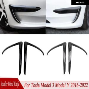 テスラ モデル3 モデルY 2016-2022 車用 フロント フォグランプ スポイラー ウインドナイフ カーボン カバー デコレーション ステッカー アクセサリー