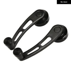 1ペア 汎用 カーウィンドウ レバー ロッキングワインディングハンドルライザーワインダーシルバーブラック 合金 ワインダーハンドルクランクライザーキット - Silver