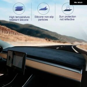 テスラ モデルY 2020-2023 モデル3 2017-2023 ダッシュボード カバー パッド 滑り止め ダッシュボード フランネルカーペット サンシェード ダッシュマット - For　Model　3