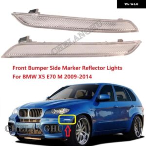 ペア ホワイト フロント バンパー サイドマーカー リフレクター ライト BMW X5 E70 M 2009 - 14