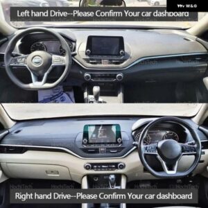 日産 アルティマ L34 2019 - 23 ダッシュボード カバー パッド カーライナー 紫外線防止マット サンシェード ダッシュマット カーペット ダッシュ - Right　Hand　Black