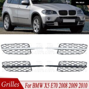 フロント バンパー グリル ロア グリル カバー ハニカム カー カスタム 51117159593 51117159594 BMW X5 E70 2008 2009 2010 - Balck-Left