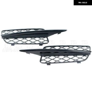 フロント バンパー グリル ロア グリル カバー ハニカム カー カスタム 51117159593 51117159594 BMW X5 E70 2008 2009 2010 - Silver-1 Pair