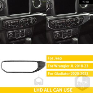 ジープ グラディエーター 2020-23 アクセサリーカーボン車内スタート AC 窓昇降パネルトリム ステッカー カスタムパーツ アクセサリー 交換 - 2　lhd　black