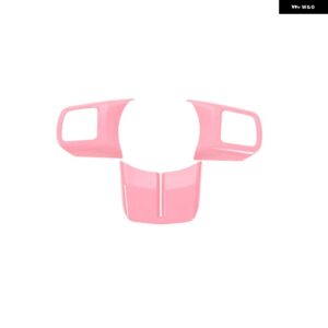 ジープ ABS 車インテリアステアリングホイール 装飾 カバー ステッカー パトリオットコンパス グランドチェロキー ラングラー 2011-2017 カ - pink
