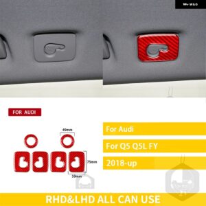 アウディ Q5 Q5L 2018-2023 アクセサリーカーボンインテリア自動車ルーフフックトリム ステッカー 装飾 カスタムパーツ アクセサリー 交換 - Red carbon