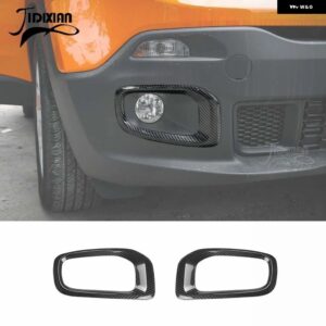 ジープ レネゲード 2016 2017 2018 車外装フロントフォグライト ランプ 装飾 カバー アクセサリースタイリング カスタムパーツ アクセサリ - carbon　fiber　grain