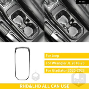 ジープ グラディエーター 2020-23 アクセサリーカーボンインテリアギアハンドブレーキパネルトリム ステッカー 装飾 カスタムパーツ アクセ - 2　black