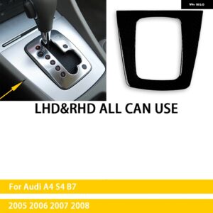 アウディ A4 S4 B7 2005 2006 2007 2008 アクセサリーカーボンカーインテリア自動マニュアルギアカバー トリム ステッカー 装飾 カスタムパ - Black plastic Auto
