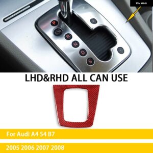 アウディ A4 S4 B7 2005 2006 2007 2008 アクセサリーカーボンカーインテリア自動マニュアルギアカバー トリム ステッカー 装飾 カスタムパ - Red Carbon Auto