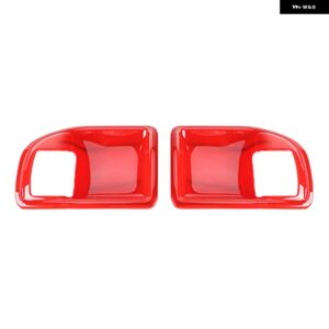 ジープ インテリアアクセサリー ラングラー JK 2 ドア 2011-2017 車内側フロントドアハンドルボウル 装飾 カバー ステッカー カスタムパー - red