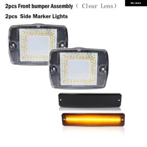 ジープ サイドマーカー ウインカー ライト ＆ランプ フロントバンパー DRL ライト ラングラー YJ デイタイム ランニング ライト / ランプ ウ - 4pc　side　front3