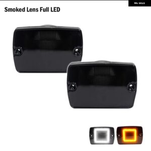 ジープ サイドマーカー ウインカー ライト ＆ランプ フロントバンパー DRL ライト ラングラー YJ デイタイム ランニング ライト / ランプ ウ - 2pc　front　bumper