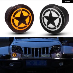 ジープ LED DRL ウインカー アセンブリ 07-17 ラングラー デイタイムランニングライト 白色 LED / 方向指示灯アンバー LED カスタムパーツ - road　star　logo
