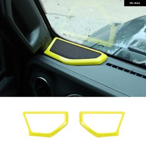 ジープ インテリアモールディング車 A ピラースピーカー 装飾 リングカバー ラングラー JL グラディエーター JT 2018 アップアクセサリー - yellow