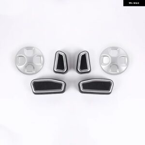 アルファロメオ 6個 ABS クロームシート調整ボタンカバー トリム ジュリアステルヴィオ 2017-20 自動車アクセサリー カスタムパーツ アクセ - Black Silver