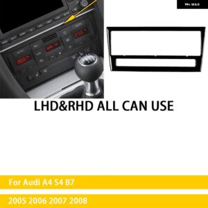 アウディ A4 S4 B7 2005 2006 2007 2008 アクセサリーカーボンカーインテリア空調パネルカバー トリム ステッカー 装飾 カスタムパーツ ア - Black plastic