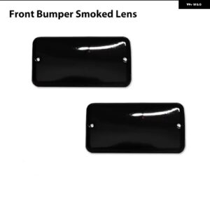 ジープ ラングラー アンバー ウインカー ライト ホワイト パーキング ライト サイド マーカー ライト とフロント バンパー DRL アセンブリ - smoked　lens2