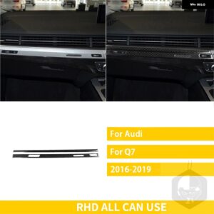 アウディ Q7 2016-19 アクセサリーカーボン車内助手席計器パネルトリム ステッカー 装飾 カスタムパーツ アクセサリー 交換用部品 互換品 - 6 RHD