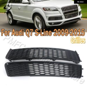 アウディ フロントバンパー フォグライト グリルレーシンググリル メッシュカバー トリム ベント Q7 S ライン 2009-2015 車 4L0807697B カ - 1 Left and 1 Right