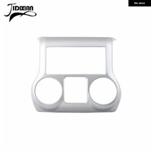 ジープ ラングラー JK 2011-17 センターコンソール エアコンスイッチ 装飾 パネルカバー カスタムパーツ アクセサリー 交換用部品 互換品 - console　panel　silver