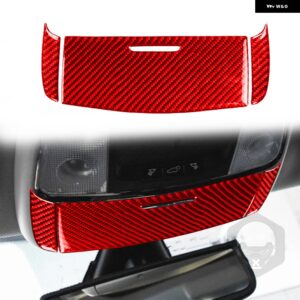 ジープ グランドチェロキー 2012-2021 アクセサリーカーボン車内オーバーヘッド読書ランプ トリム ステッカー 装飾 カスタムパーツ アクセ - red