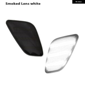 ジープ アンバー 3 列 LED ストリップ フロント フェンダー フレア サイド マーカー ライト 1997-2006 ラングラー TJ ターン シグナル ライ - smoked　lens　white