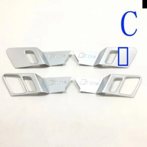 アウディ Q5 2018-21 デコレーション アクセサリー ABS インナー ドア ハンドル カバー キャッチ ボウル トリム インサート ベゼル フレーム - Silver C