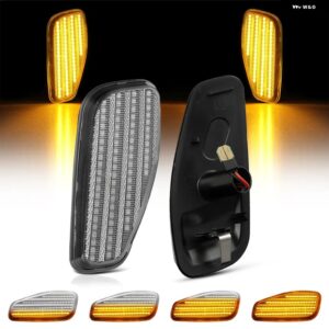 ジープ 2個 クリアレンズ LED フロントサイドマーカー ライト レネゲード BU 2014-2021 フル LED ウィンカーランプ アンバーカラー OEM: 68 - dynamic　silver