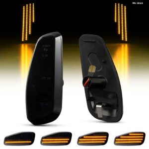 ジープ 2個 クリアレンズ LED フロントサイドマーカー ライト レネゲード BU 2014-2021 フル LED ウィンカーランプ アンバーカラー OEM: 68 - dynamic　smoke