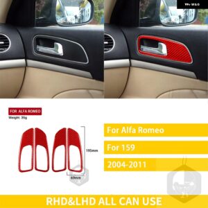 アルファロメオ 159 2004/11/01 アクセサリーカーボン車内ドアインナーハンドルステッカー カスタムパーツ アクセサリー 交換用部品 互換品 - Door inner handle