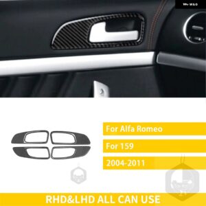 アルファロメオ 159 2004/11/01 アクセサリーカーボン車内ドアインナーハンドルステッカー カスタムパーツ アクセサリー 交換用部品 互換品 - Door inner handle2
