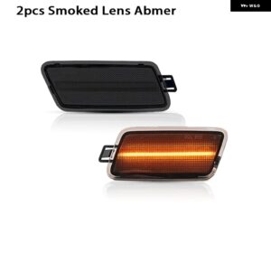 アウディ アンバー/レッド フル LED T10 サイドマーカー ライト 2012-2018 A7 S7 RS7 ウィンカーライト /DRL OEM サイドマーカー ランプ と - 2pc Smoked Amber