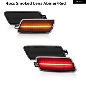 アウディ アンバー/レッド フル LED T10 サイドマーカー ライト 2012-2018 A7 S7 RS7 ウィンカーライト /DRL OEM サイドマーカー ランプ と - 4pc Amber Red