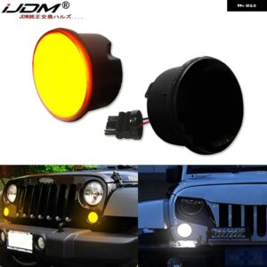 ジープ デュアルカラー ホワイト アンバー フック ロード スター ロゴ LED 2007-2017 ラングラー デイタイム ランニング ライト / ランプ ウ - 3d　optic　style