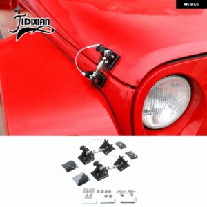 ジープ 車 外装 エンジン フードラッチキャッチロック ラングラー JK 2007-17 カスタムパーツ アクセサリー 交換用部品 互換品 - black with key