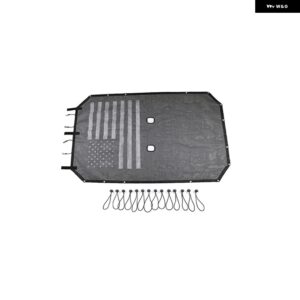 ジープ ラングラー JK 4 ドア 2007-2017 トップルーフサンシェードカバー UV サンシェード断熱ネットアクセサリー カスタムパーツ アクセサ - Black white USA flag