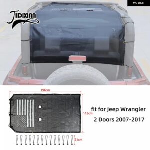 ジープ ラングラー JK 2/4 ドア 2007-2017 ルーフトップサンシェードメッシュカバー 断熱ネットアクセサリー カスタムパーツ アクセサリー - flag 2 door Long