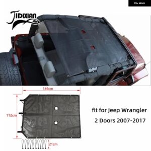 ジープ ラングラー JK 2/4 ドア 2007-2017 ルーフトップサンシェードメッシュカバー 断熱ネットアクセサリー カスタムパーツ アクセサリー - Short style 2 door