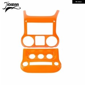 ジープ ABS カーセンターコンソールエアコンスイッチ装飾カバー ラングラー JK 2011-17 カスタムパーツ アクセサリー 交換用部品 互換品 - Orange