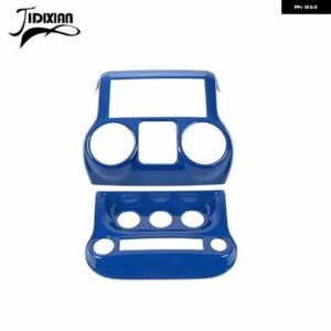 ジープ ABS カーセンターコンソールエアコンスイッチ装飾カバー ラングラー JK 2011-17 カスタムパーツ アクセサリー 交換用部品 互換品 - blue