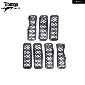 ジープ ラングラー JL グラディエーター JT 2024 アップ車 外装 レーシンググリル メッシュ装飾カバー アクセサリー カスタムパーツ アクセ - black