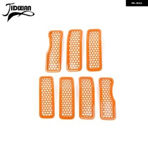 ジープ ラングラー JL グラディエーター JT 2024 アップ車 外装 レーシンググリル メッシュ装飾カバー アクセサリー カスタムパーツ アクセ - Orange